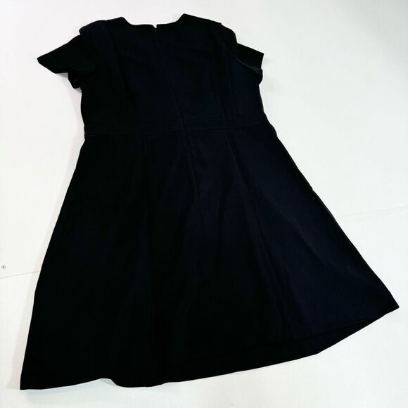 Ann Taylor Dress Womens 16 Black Short sleeve A Line Flare Crewneck Mature - Picture 11 of 11